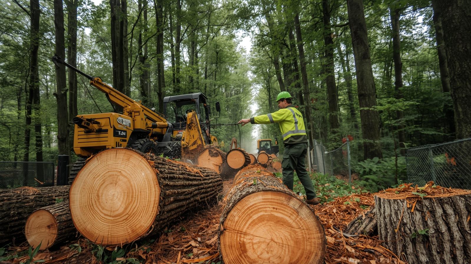 Nettoyage complet d'un chantier d'abattage à Biarritz avec broyage des branches et évacuation immédiate pour libérer la chaussée.